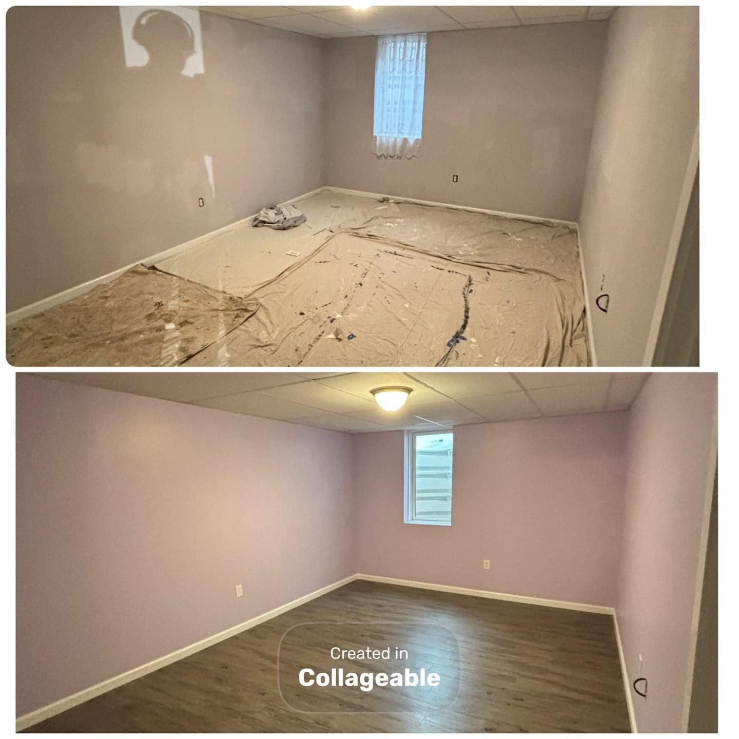 Room renovation with new flooring and paint